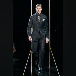 $4,500 GIANNI VERSACE MEDUSA  MEN'S SUIT BROWN BLUE R42 W37